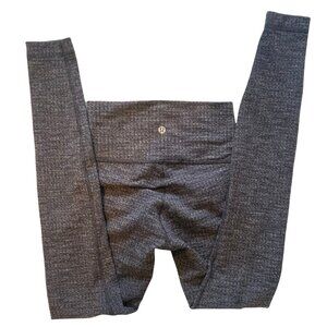 Lululemon Wunder Under Leggings 28" Variegated Knit Black Heathered Size 4 Women